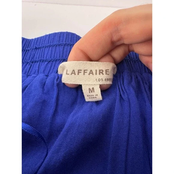 LAFFAIRE M Blue Nautical Sea Shell Starfish Embroidered Tiered Maxi Skirt Beach - Picture 8 of 10